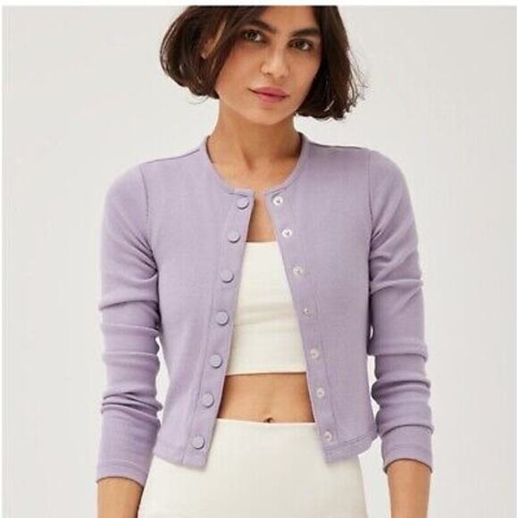 Outdoor Voices Sweaters - Outdoor Voices NWT CozyRib Cropped Cardigan Earl Grey Size Small